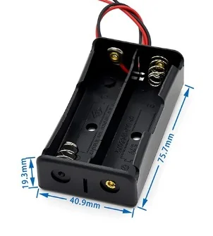 18650 İkili Pil Yuvası 2li Kablolu Pil Kutusu 7.4V Batarya Yatağı Arduino - Pilpunto