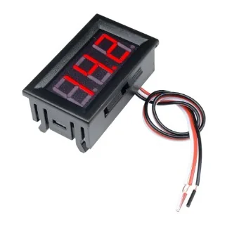 2 Kablolu Dijital Voltmetre DC 4.5-30V - Panel Tip - Mavi - Görsel 2