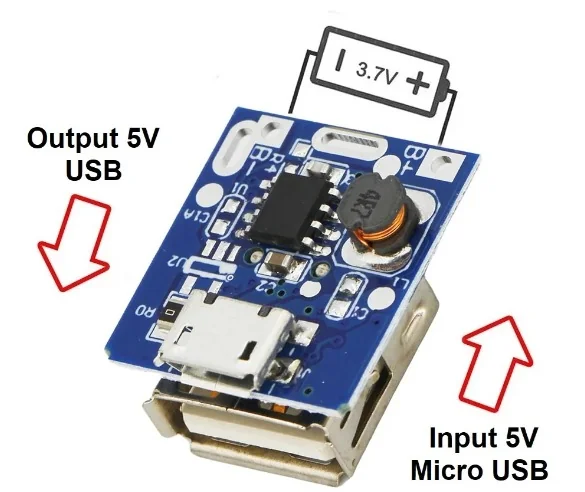 USB 5V 1A pil Boost dönüştürücü Step-Up güç modülü - Görsel 4