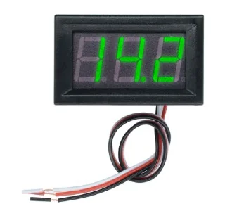 2 Kablolu Dijital Voltmetre DC 4.5-30V - Panel Tip - Kırmızı - Görsel 3
