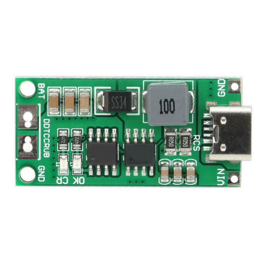 3S şarj devresi PCB üstten görünüm, Type-C soketi ve entegreler